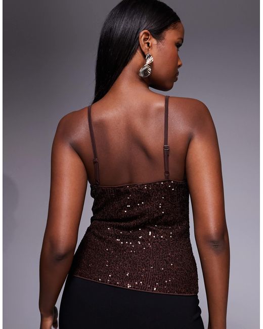 ASOS Gray Allover Sequin Cami Top