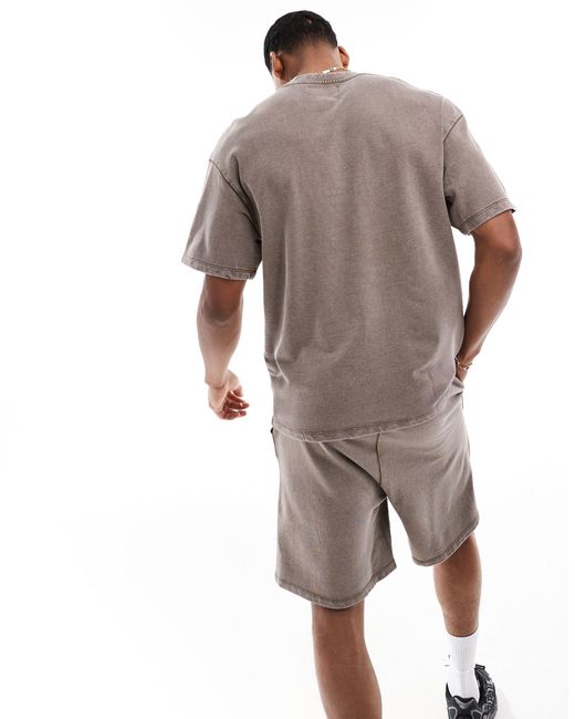 T-shirt oversize molletonné d'ensemble - beige délavé ADPT pour homme en coloris Gray