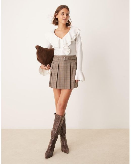 Finding Friday Natural Vneck Frill Blouse