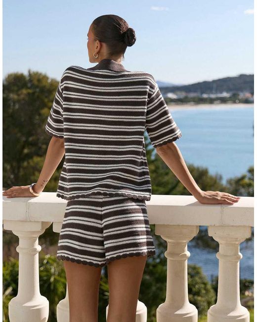 4th & Reckless Multicolor Exclusive Crochet Oversized Sleeve Beach Shirt