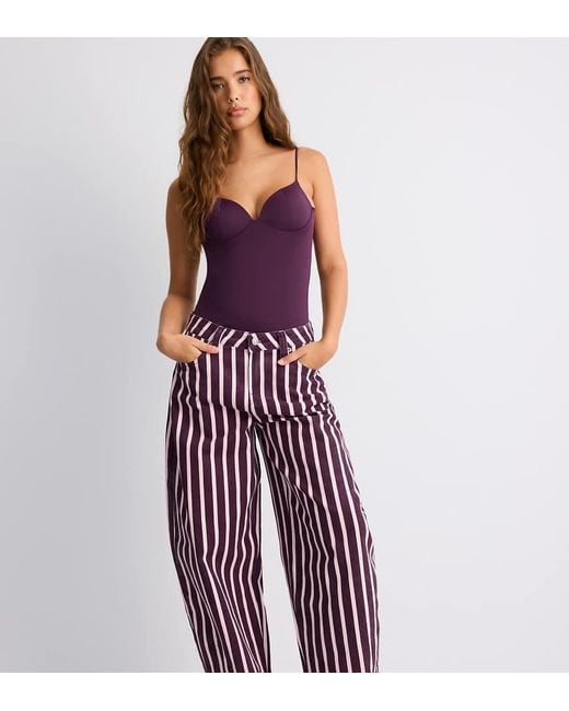 Stradivarius Purple Petite D80 Barrel Jeans