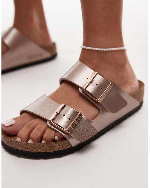 Birkenstock Pink Arizona Narrow Fit Birko Flor Sandals
