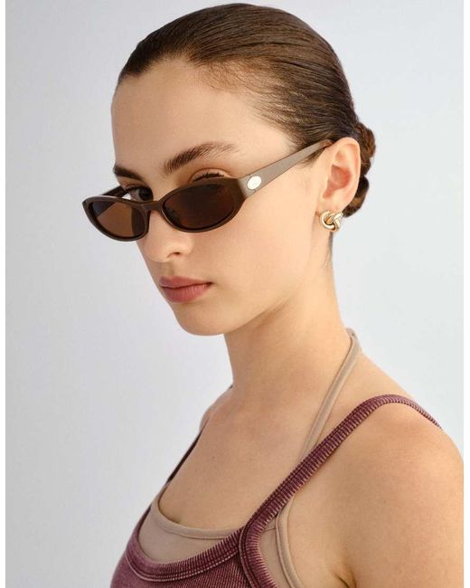 Le Specs Brown Popalicious Slim Sunglasses