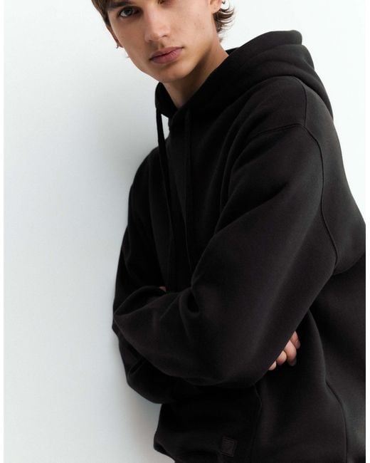 Pull&Bear Basic kapuzenpullover in Black für Herren