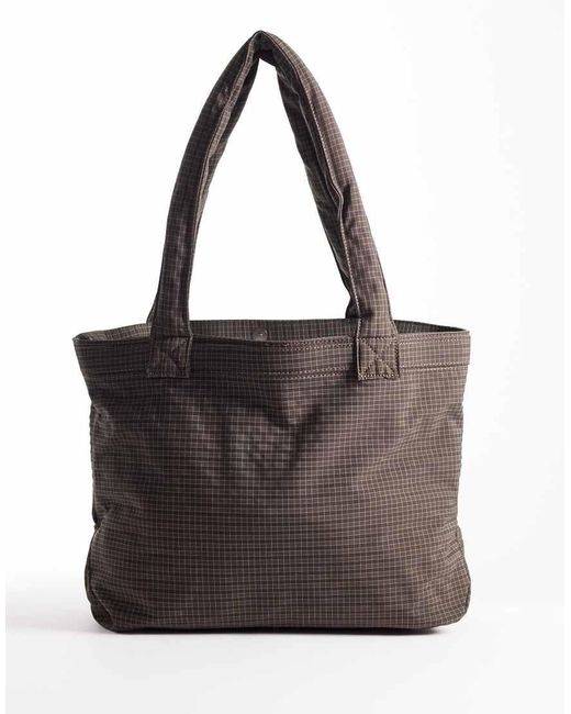 ASOS Black Plaid Tote Bag for men