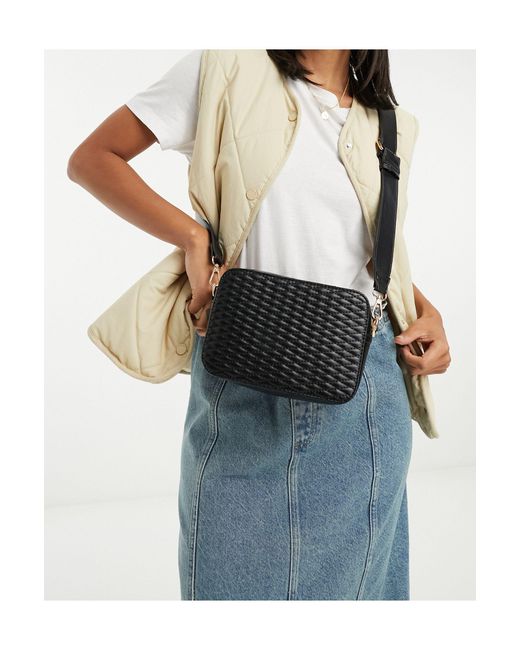ASOS Quilted Cross Body Camera Bag With Detachable Strap in Black Lyst