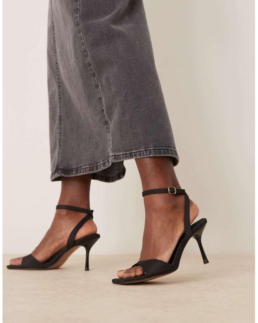 ASOS Brown Wide Fit Hollow Barely There Heeled Sandals