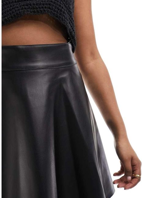Noisy May Black High Wasted Faux Leather Skirt