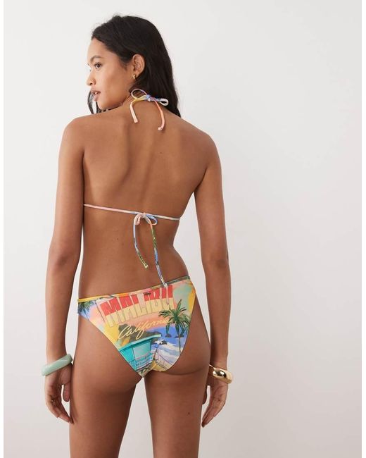 Rip Curl Yellow Rip Curl Beach Print Triangle Bikini Top
