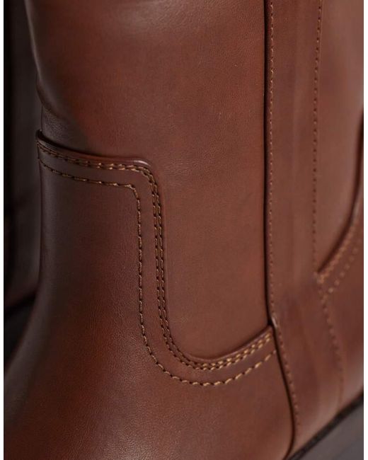 ASOS Brown Cherry Pull On Trucker Boots