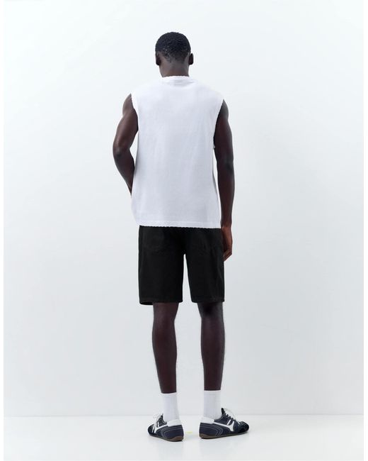 Bermuda classique en jean Pull&Bear pour homme en coloris White