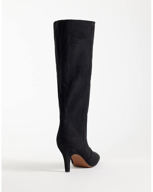 ASOS Black Contessa Cone Heel Slouch Knee Boots