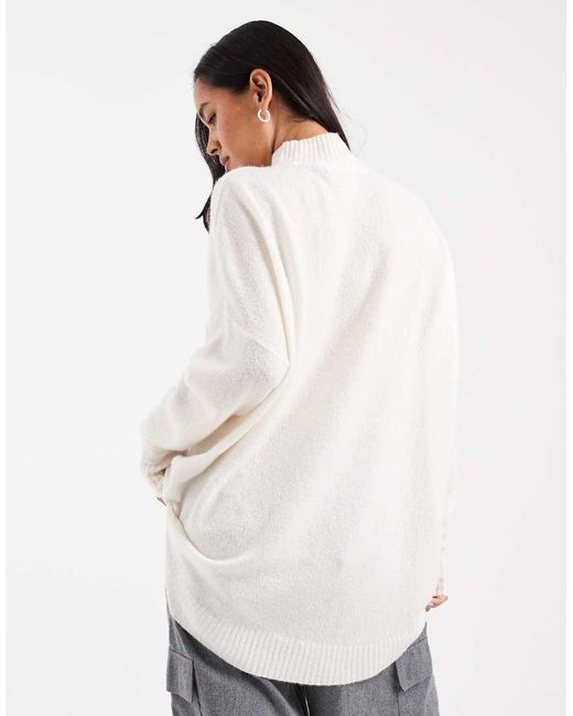 Vero Moda White Oversized Funnel Neck Jumper