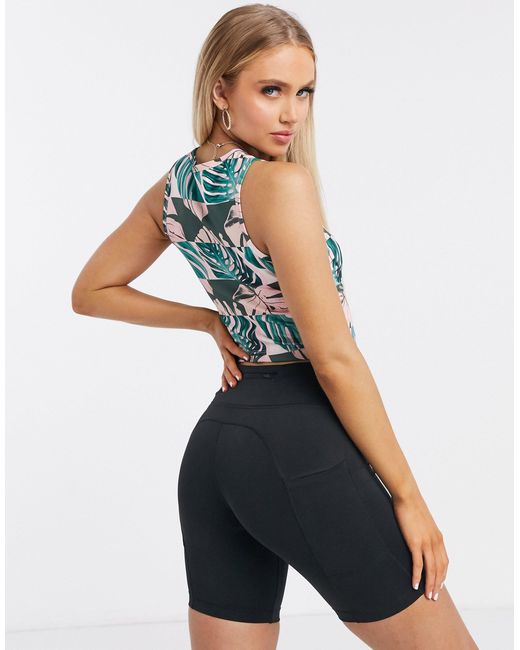Nike Runway Crop Tank With Palm Print 