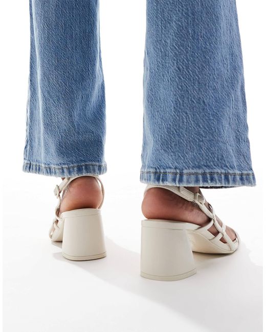 Stradivarius Blue Cross Strap Heeled Sandal