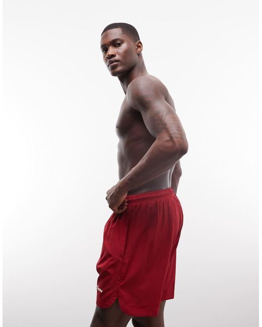 Prohibited Red Poolside Swim Shorts for men