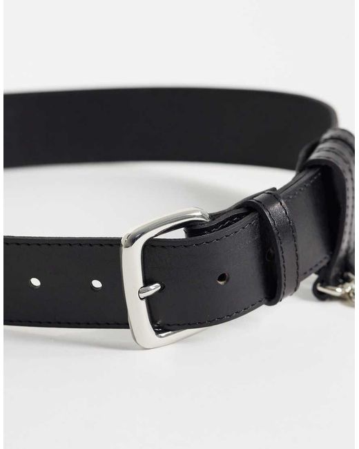 Mango Riem Van 100% Leer Met Gesp in het Black