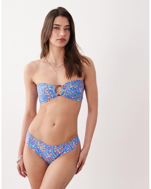 Kulani Kinis Blue Electric Bloom Bandeau Bikini Top