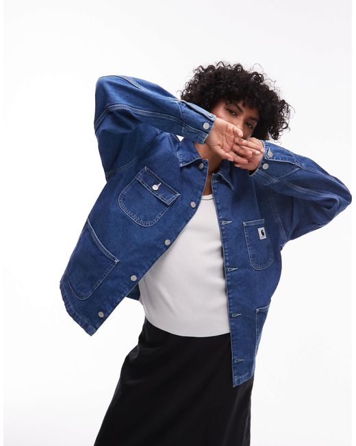 Carhartt Og Michigan Denim Jacket in Blue | Lyst