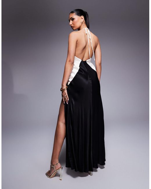 Bardot Blue Yve Contrast Halter Dress
