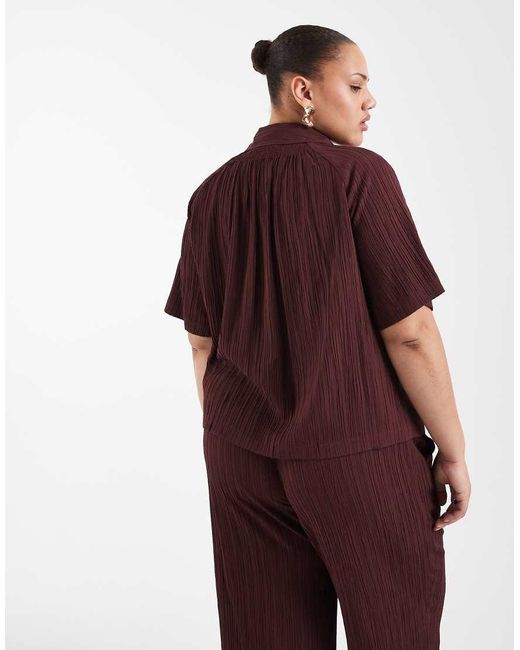 ONLY Purple Crinkled Textured Short Sleeve Shirt