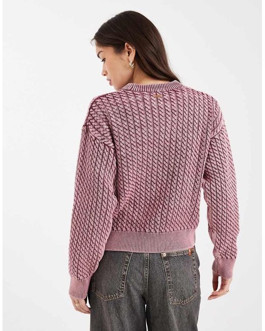 Levi's Purple Leilah Cable Knit Jumper