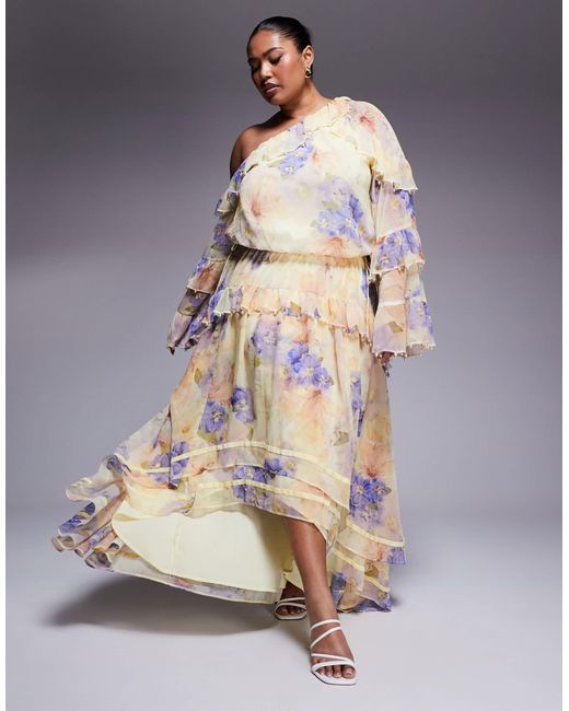 Curve - robe longue ornée ASOS en coloris Gray