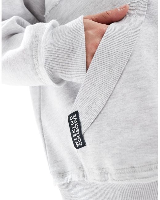 Asos design - weekend collective - sweat à capuche entièrement zippé à coutures inversées - chiné ASOS en coloris White