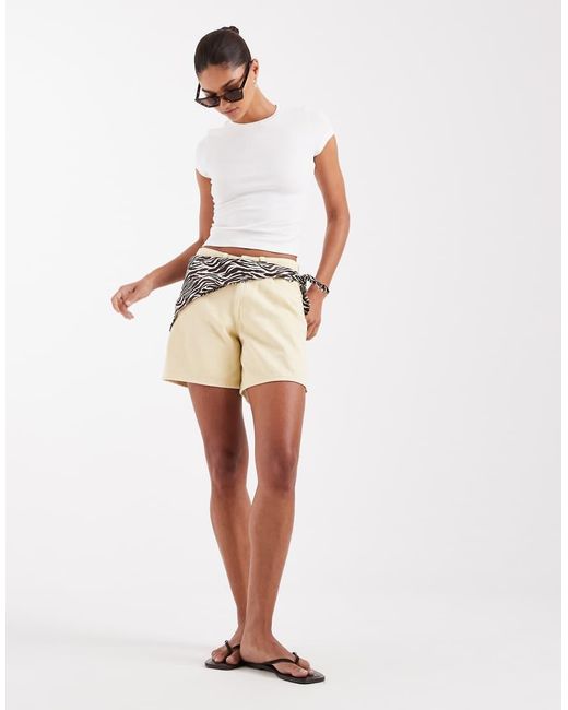 JJXX White Seville Loose Denim Shorts