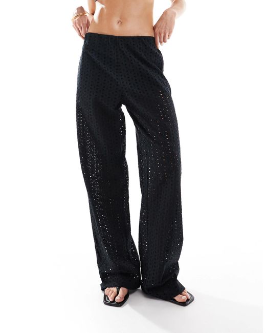 ONLY Blue Pointelle Trousers With Shorts Insert