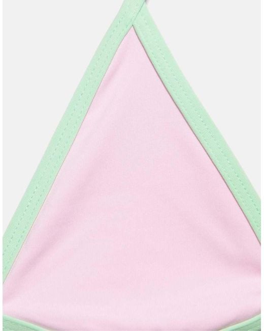 Pull&Bear Brown Contrast Trim Triangle Bikini Top