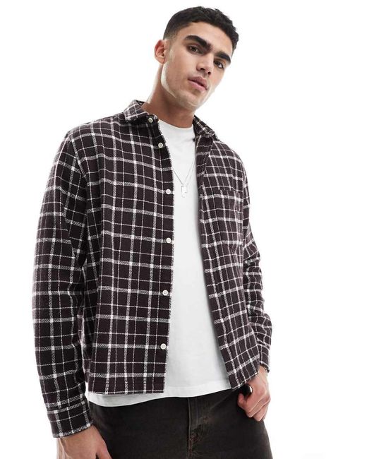 ASOS Recht Overhemd Met Grote Ruit in het Brown voor heren