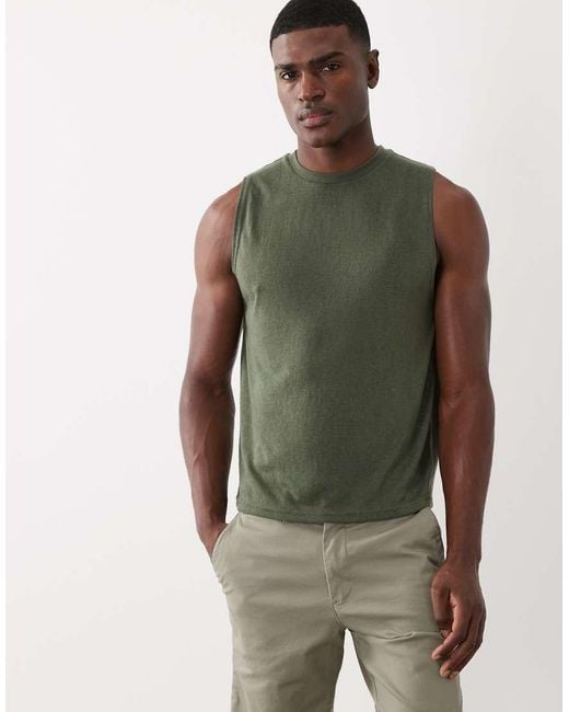 ASOS Green Boxy Oversized Regular Fit Tank for men