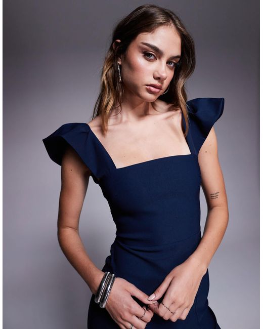 Vesper Blue – midaxi-kleid aus bengaline
