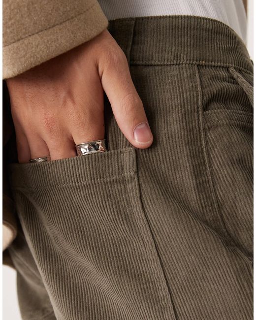 New Look Natural Cord Straight Leg Trousers for men