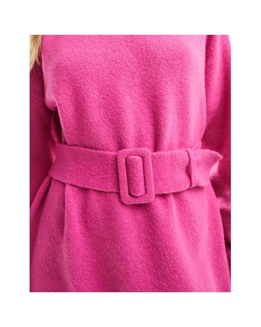 & Other Stories Pink Knitted Belted Mini Dress