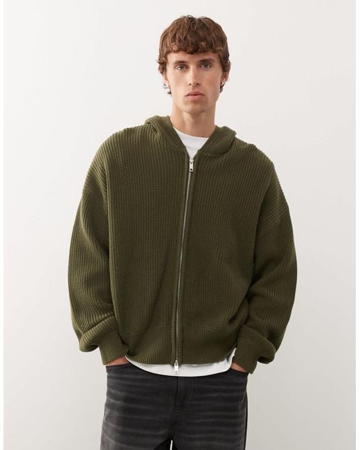 Weekday Green Knitted Hoodie for men