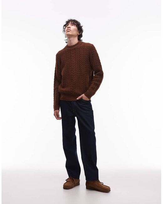 Wrangler Purple Cable Knit Jumper for men