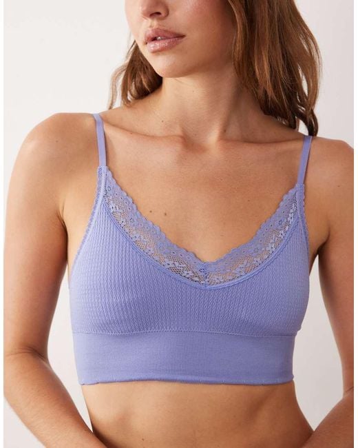 Cotton On Blue Lace Rib Bralette