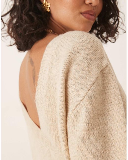 ASOS Natural Knitted Open Back Jumper