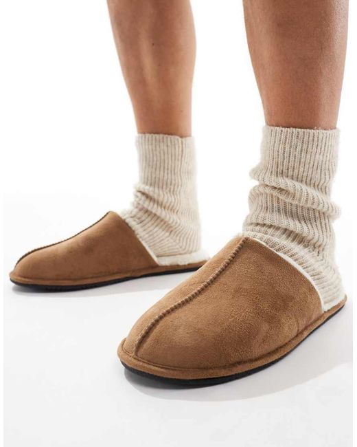 ASOS Brown Mule Slippers for men