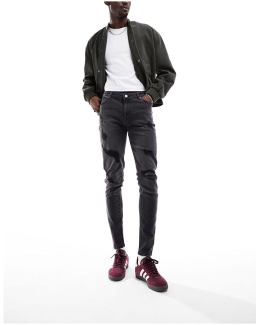 ASOS Black Spray On Jeans With Power Stretch for men
