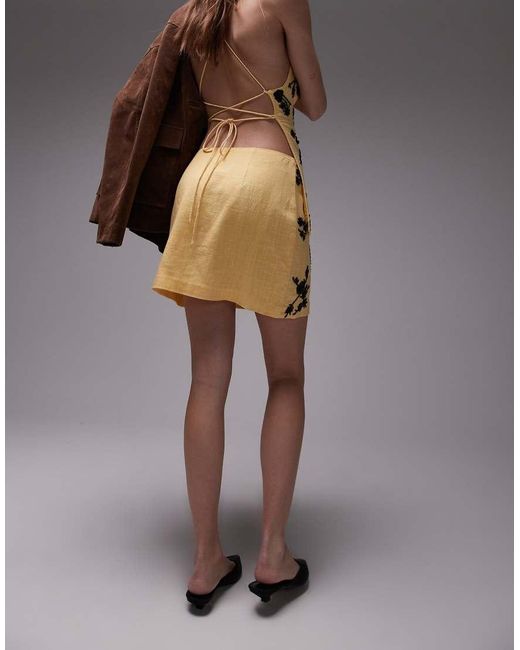 TOPSHOP Linnen Minirok Met Versiering in het Green