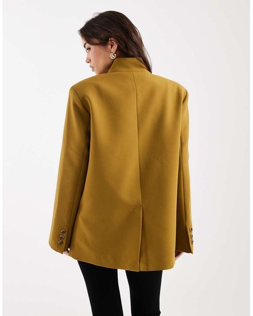 ASOS Natural Wrap Front Oversized Blazer