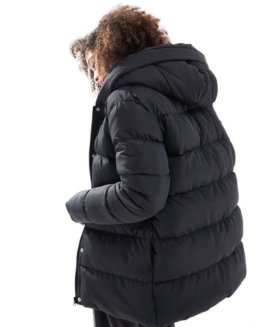 Threadbare Blue Mid Length Puffer Jacket