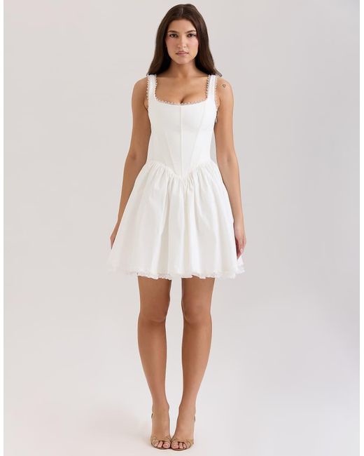 House Of Cb White Letitia Cotton Mini Dress