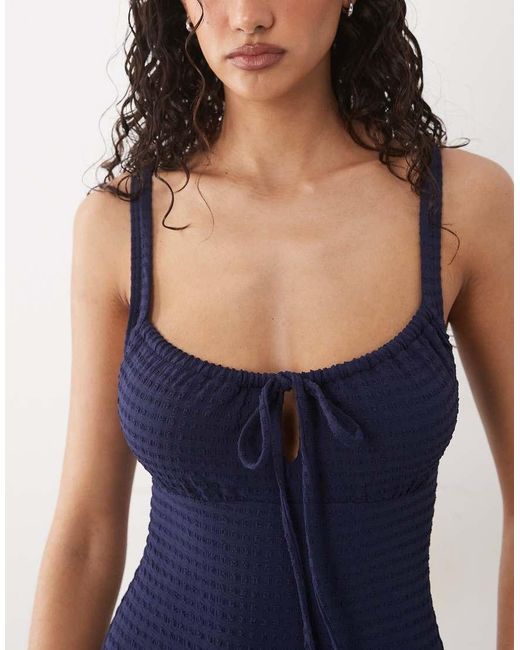 Accessorize Blue Shirred Cup Swimsuit
