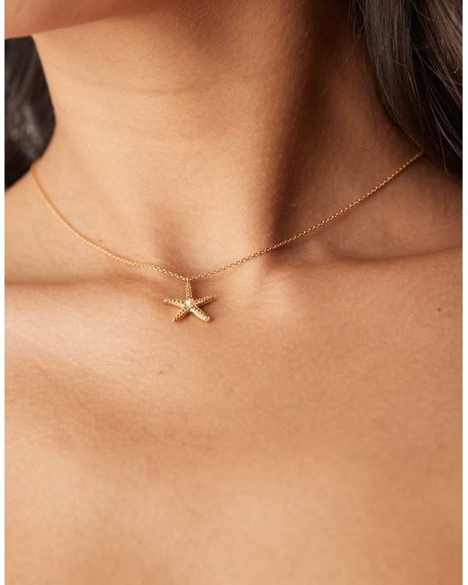 Orelia Vergulde Ketting Met Zeesterhangertje in het Black