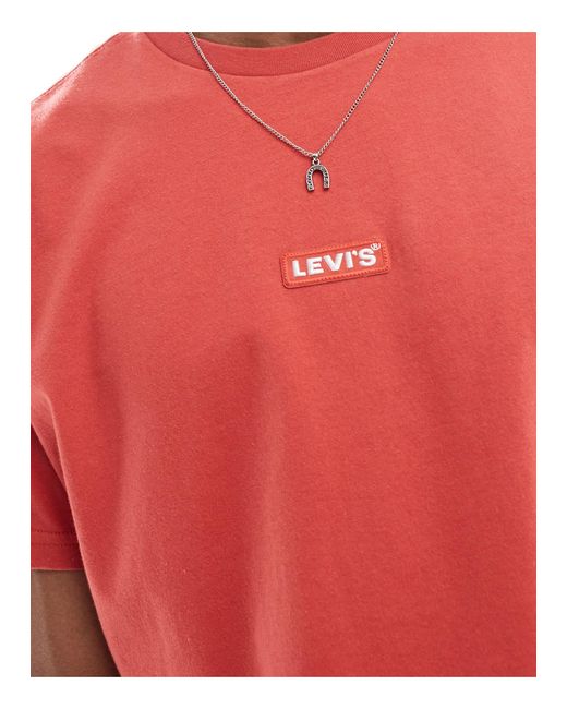 Camiseta roja holgada con etiqueta del logo en la parte central Levi's de hombre de color Red