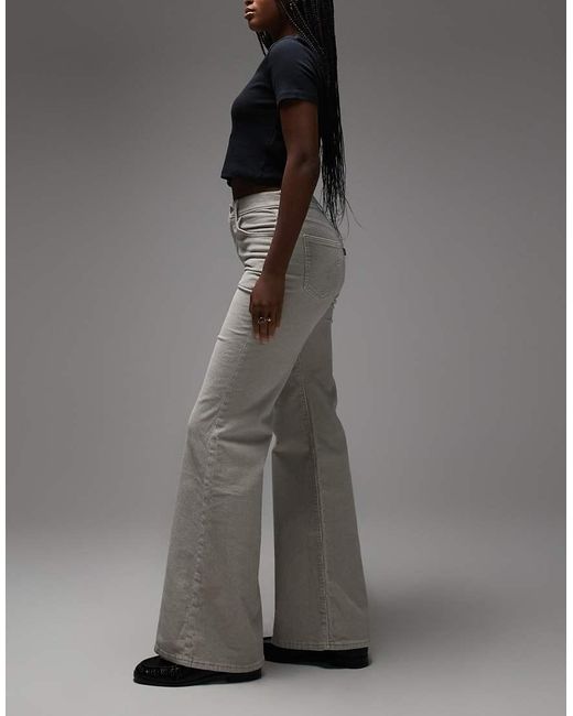 Levi's Gray Ribcage Bells High Rise Flare Jeans